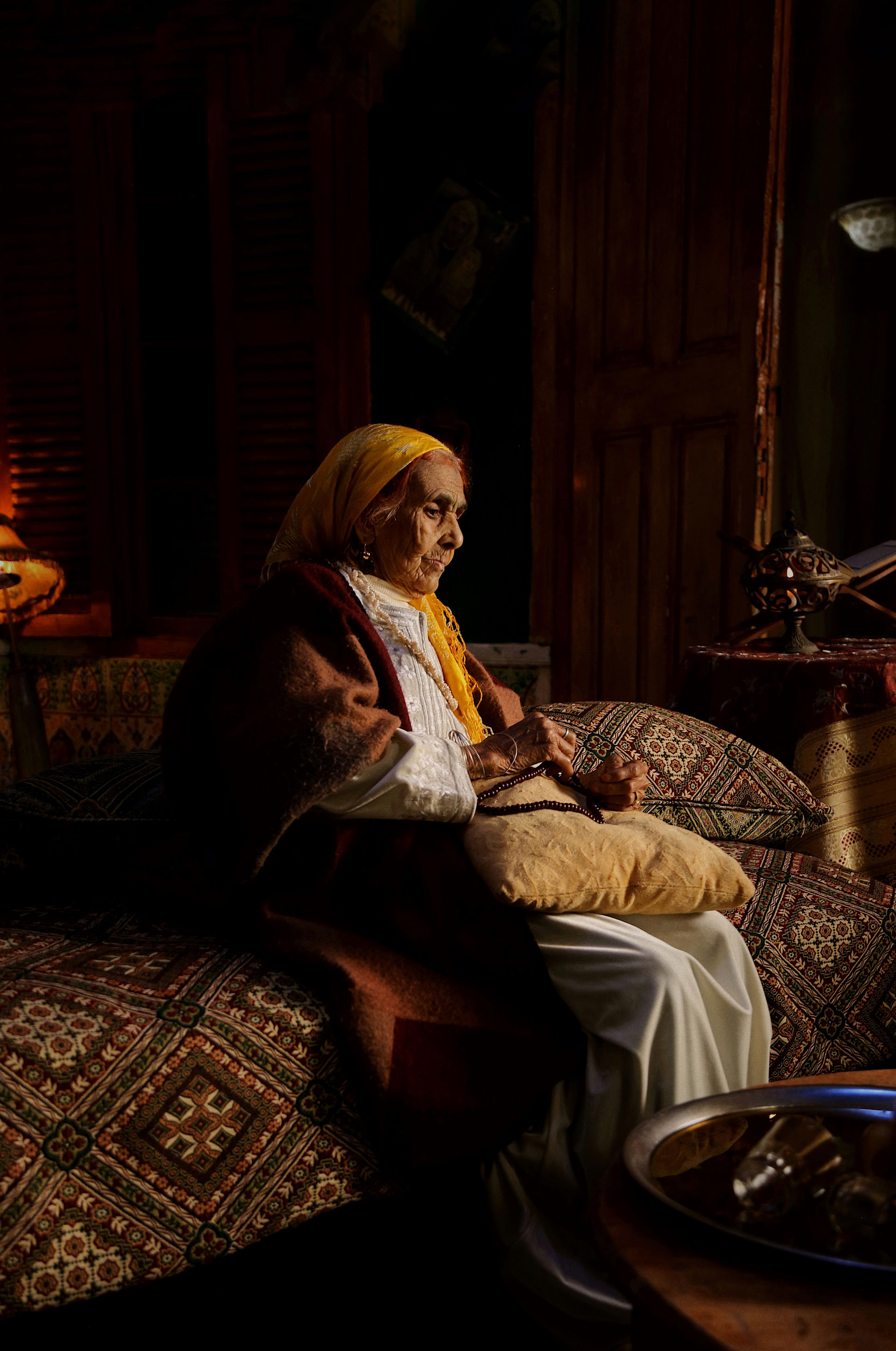 Timeless Elegance: Traditional Moroccan Grandmother in a Classic Riad