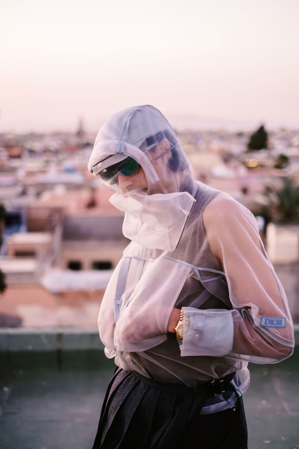 Ghali Elevates Marrakech Skyline: Dazzling in Dior on a Rooftop